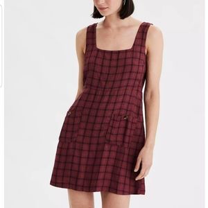 American Eagle plaid square-neck dress
